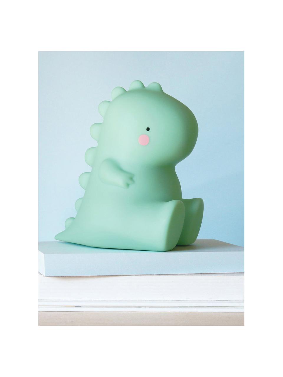 Lampada per bambini con funzione timer T-Rex, Plastica, Verde menta, Larg. 13 x Alt. 13 cm