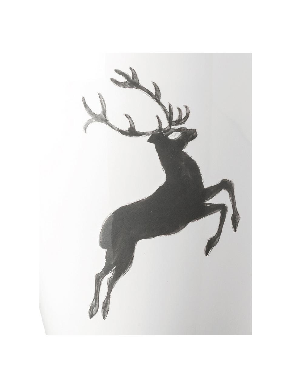 Handbemalte Tasse Gourmet Grauer Hirsch, Keramik, Grau,Weiß, 300 ml