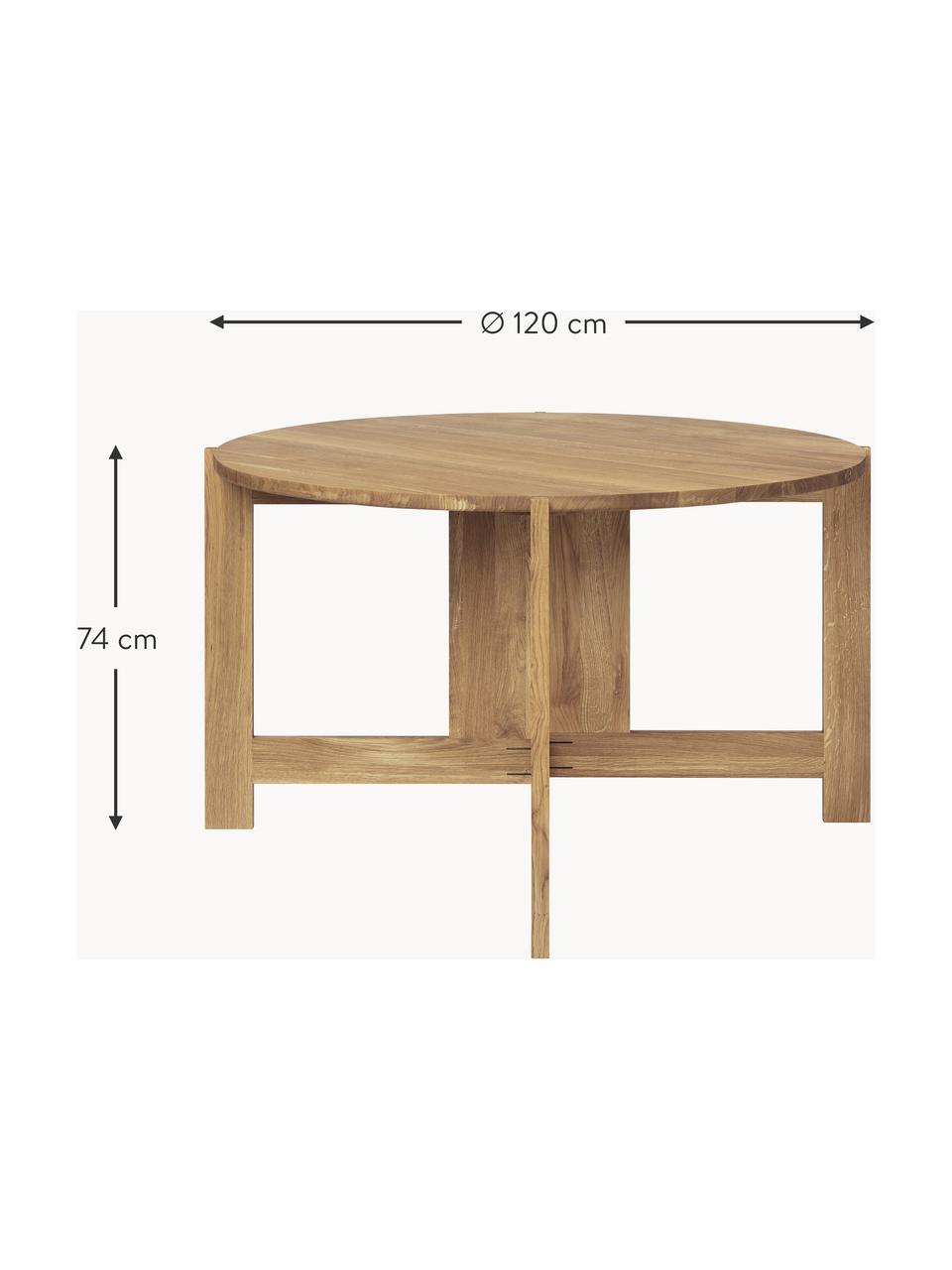Table de salle à manger ronde Collector, Ø 120 cm, Bois de chêne, certifié FSC, Bois de chêne, huilé, Ø 120 x haut. 74 cm