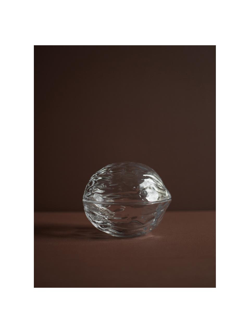 Deko-Schale Mole in Nuss-Form, Glas, Transparent, Ø 12 x H 14 cm