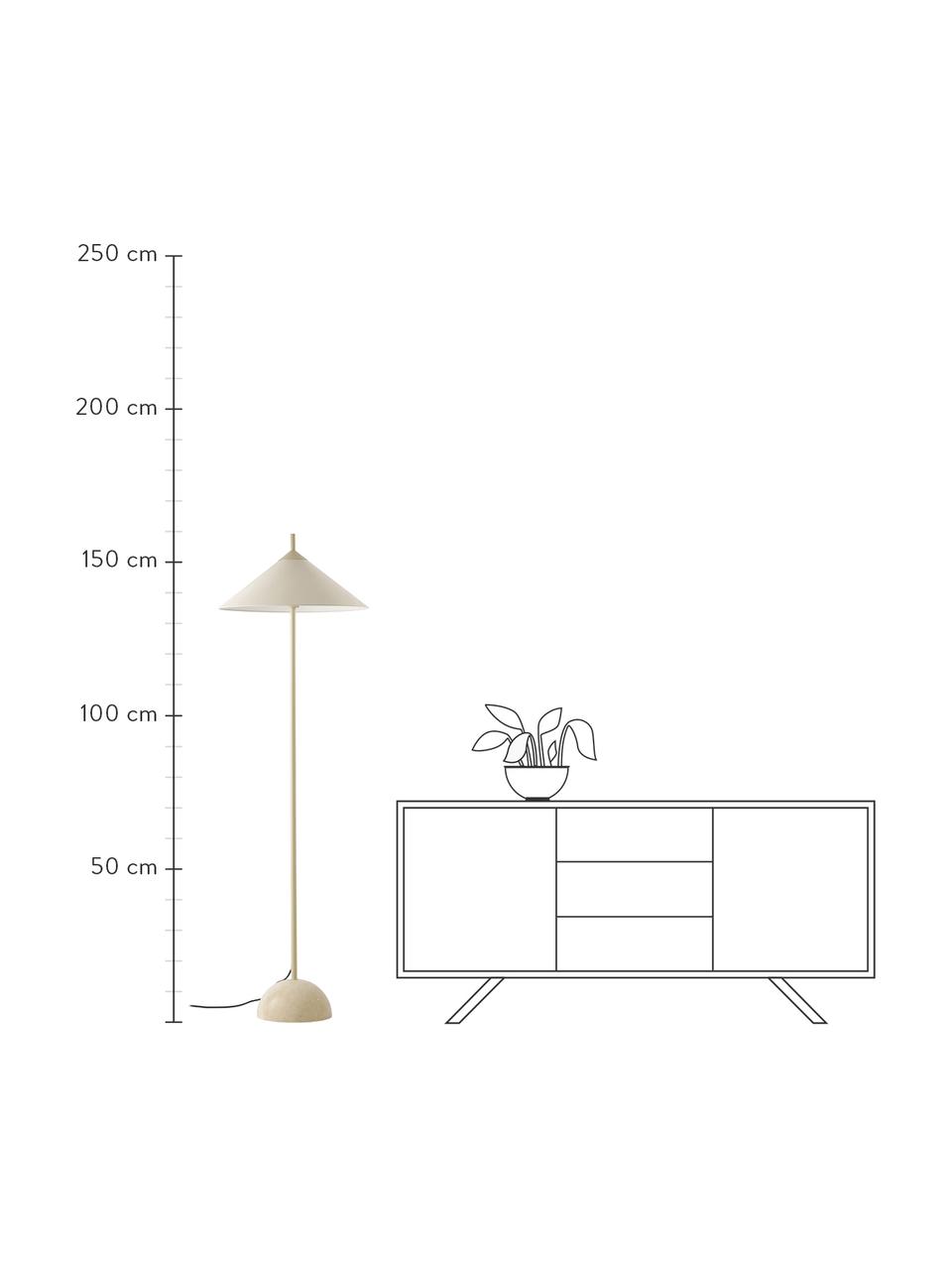 Stojacia lampa s mramorovým podstavcom Vica, Béžová, Ø 50 x V 160 cm