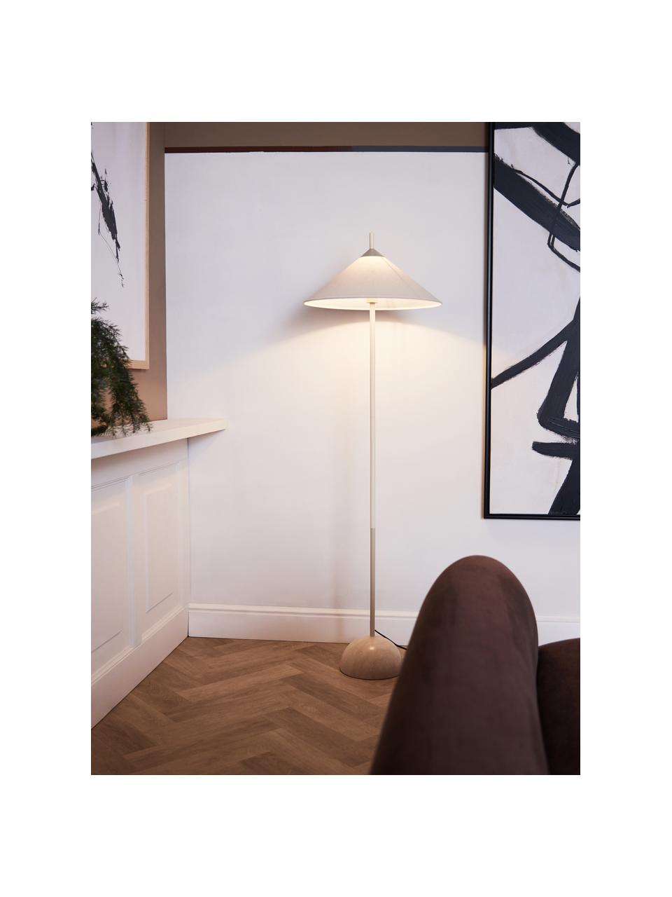 Stojacia lampa s mramorovým podstavcom Vica, Béžová, Ø 50 x V 160 cm