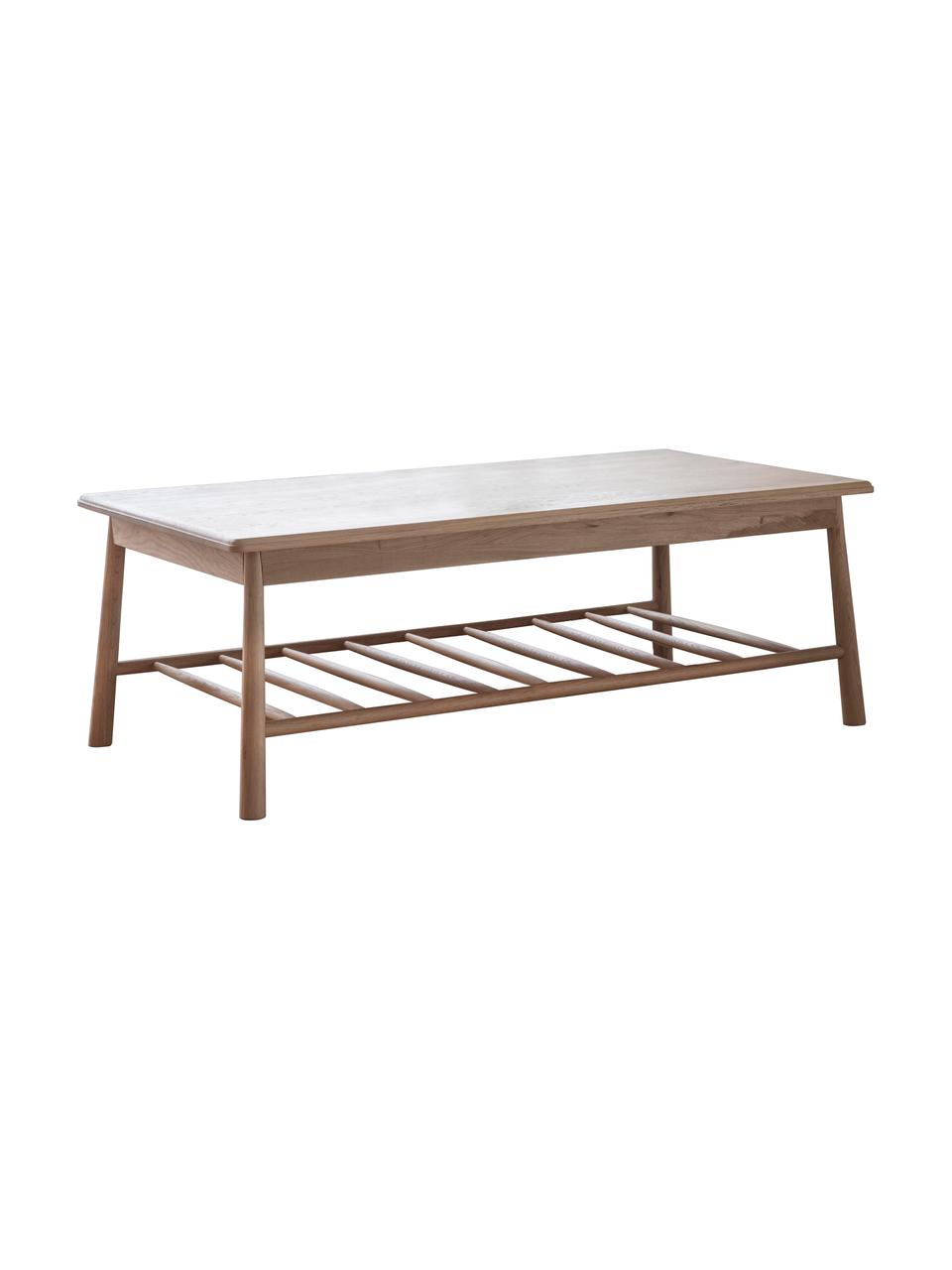 Mesa de centro de roble Wycombe, Madera de roble maciza, tablero de fibras de densidad media (MDF) con chapado de madera de roble, Roble, An 120 x Al 43 cm