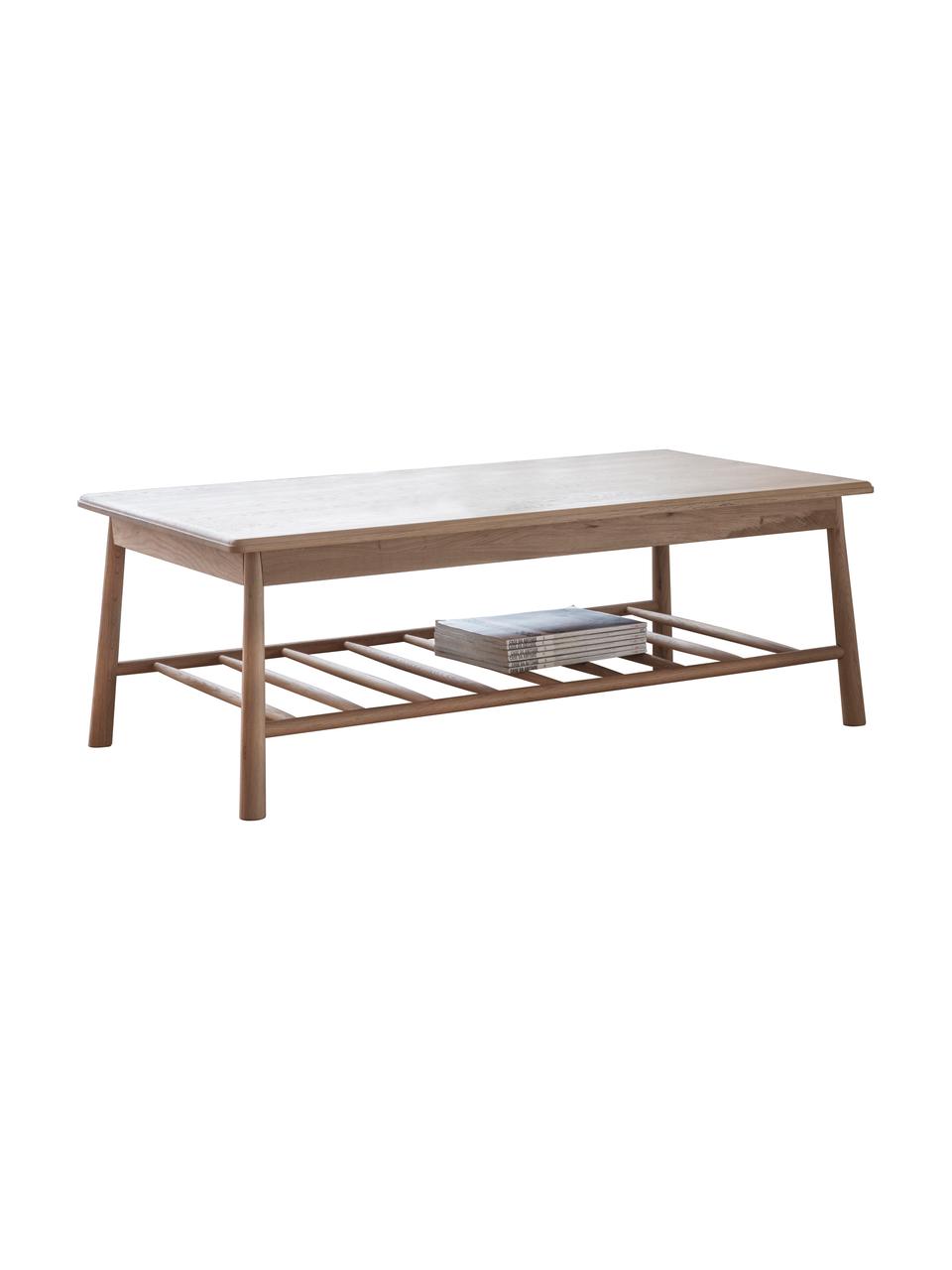 Salontafel Wycombe van eikenhout, Massief eikenhout, MDF met eikenhoutfineer, Eikenhoutkleurig, 120 x 43 cm