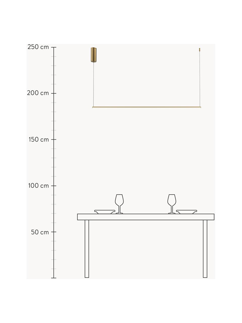 Große LED-Pendelleuchte Halo mit Farbwechsel und Fernbedienung, dimmbar, Aluminium, beschichtet, Goldfarben, B 120 x H 2 cm