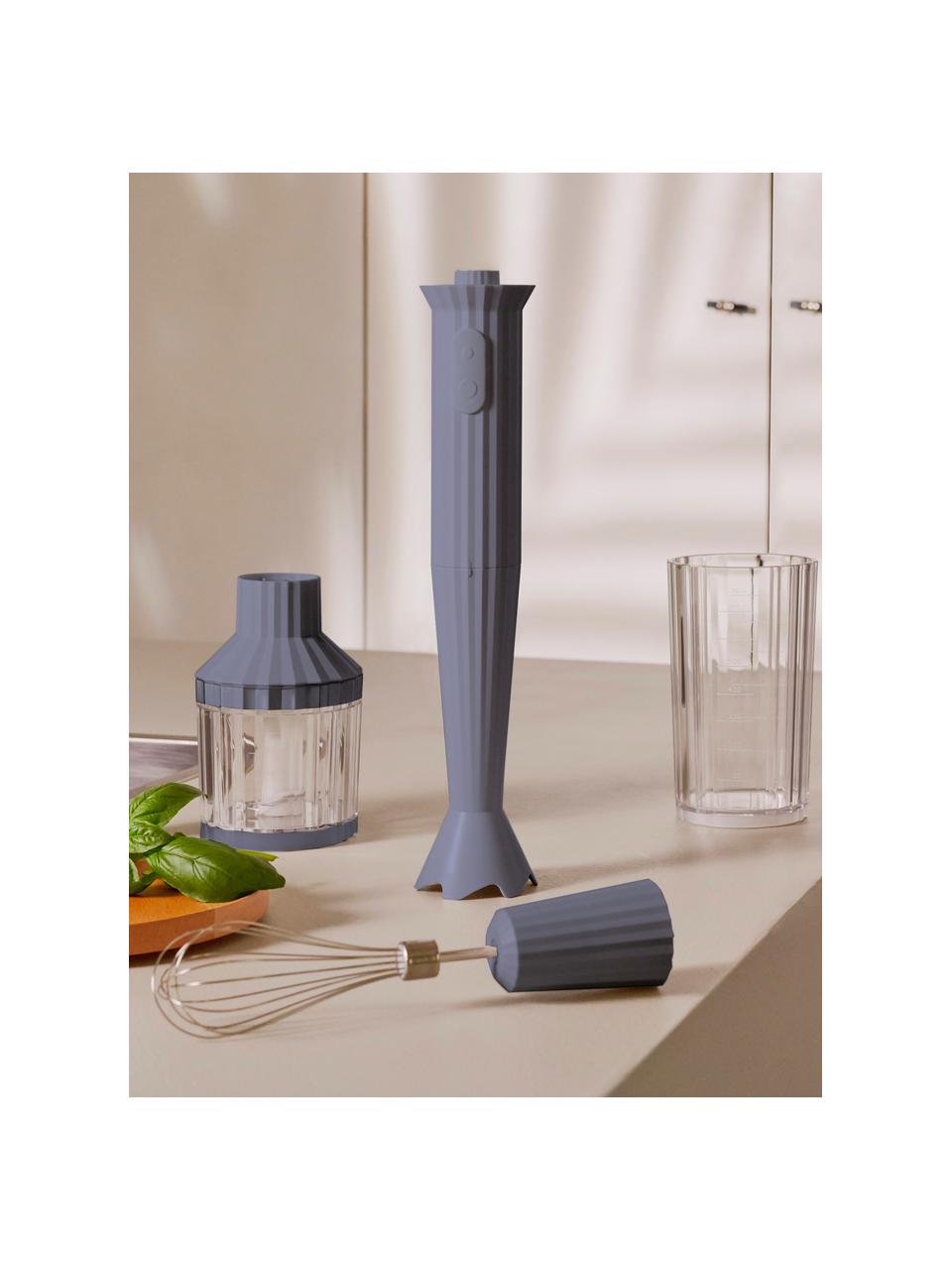 Blender plongeant avec accessoires Plissé, 4 élém., Résine thermoplastique, Gris-bleu, Lot de différentes tailles