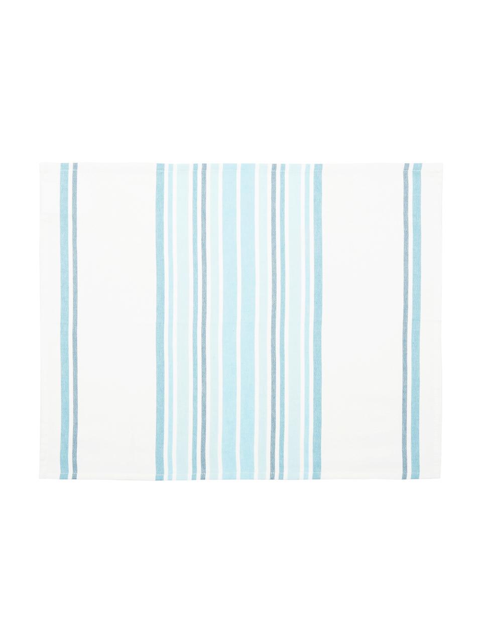 Placemats Katie, 2 stuks, Katoen, Wit, blauw, 40 x 50 cm