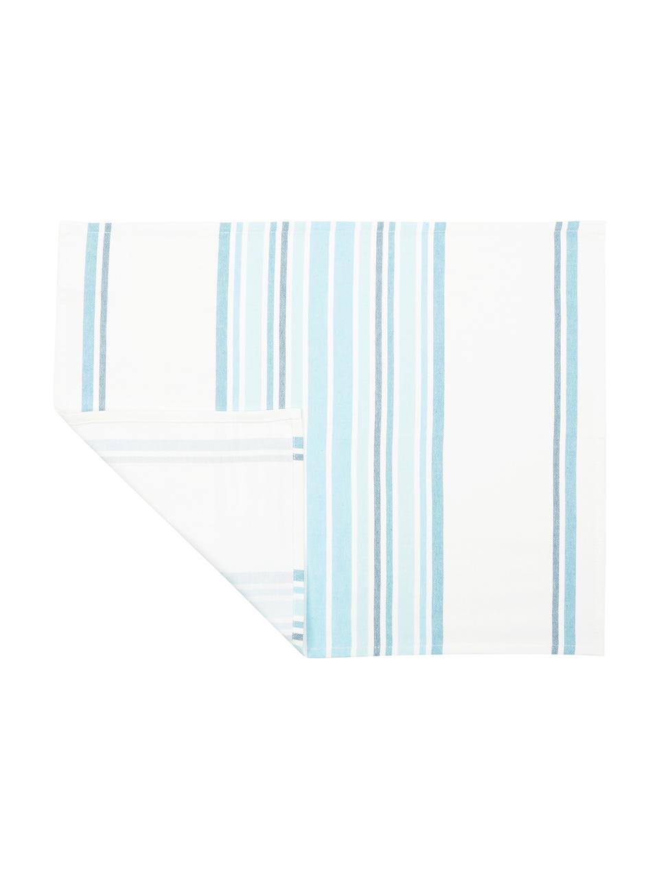 Placemats Katie, 2 stuks, Katoen, Wit, blauw, 40 x 50 cm