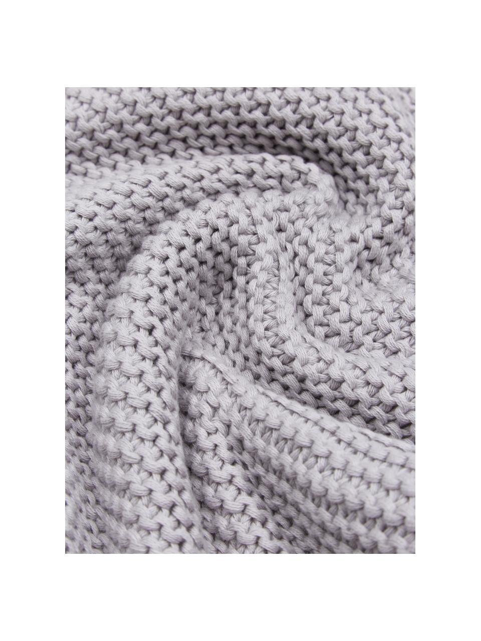 Dzianinowa poszewka na poduszkę z bawełny organicznej Adalyn, 100% bawełna organiczna, certyfikat GOTS, Szary, S 40 x D 40 cm