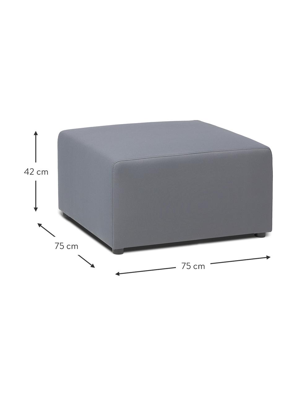 Zewnętrzny puf Simon, Tapicerka: 88% poliester, 12% poliet, Stelaż: płyta sitodrukowa wodoodp, Ciemnoszara tkanina, S 75 x W 42 cm