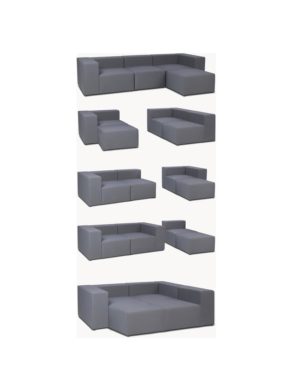 Outdoor-Sofa-Hocker Simon, Bezug: 88% Polyester, 12% Polyet, Gestell: Siebdruckplatte, wasserfe, Dunkelgrau, B 75 x H 42 cm