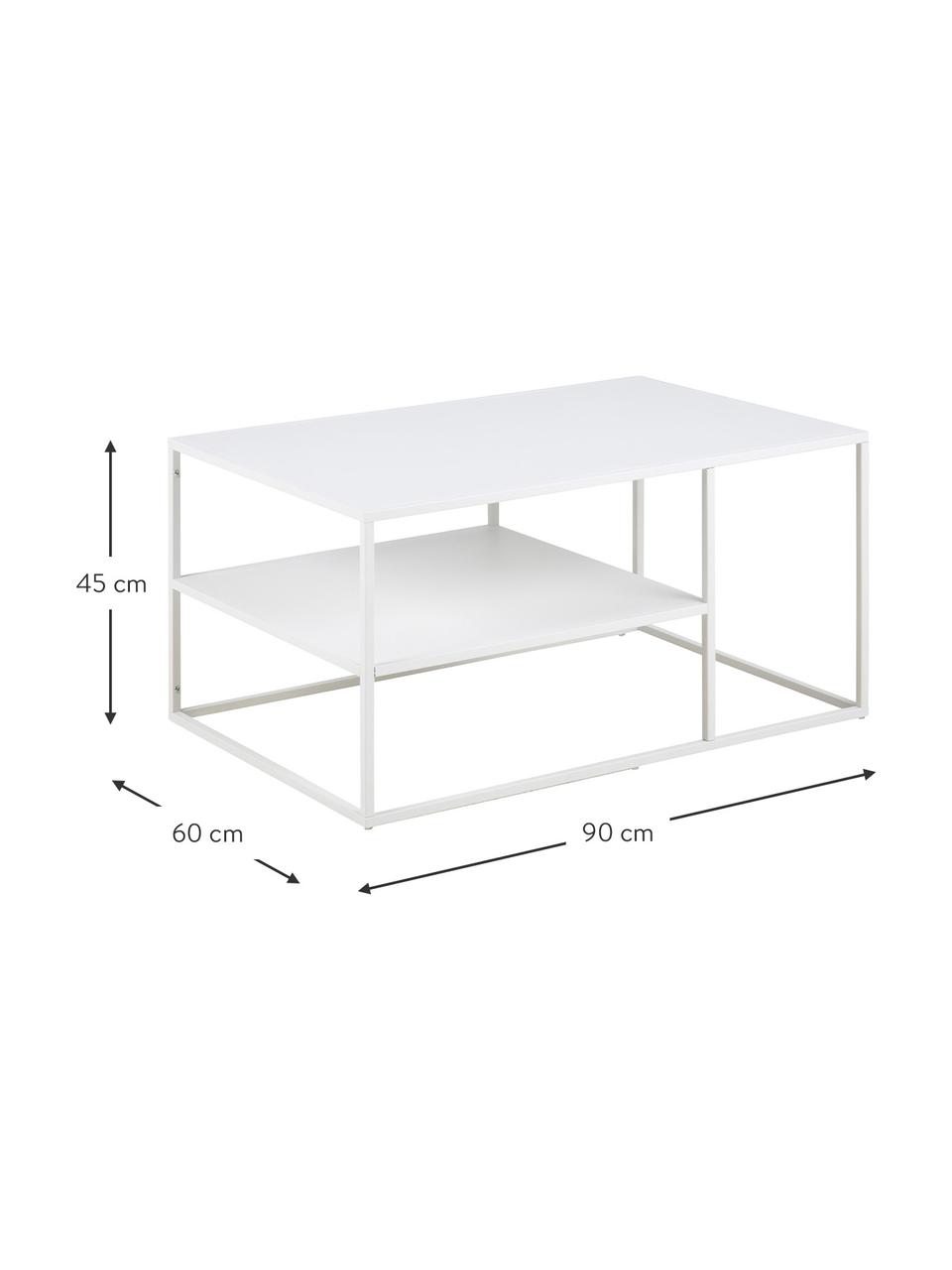 Mesa de centro de metal Neptun, Metal con pintura en polvo, Blanco, An 90 x F 60 cm