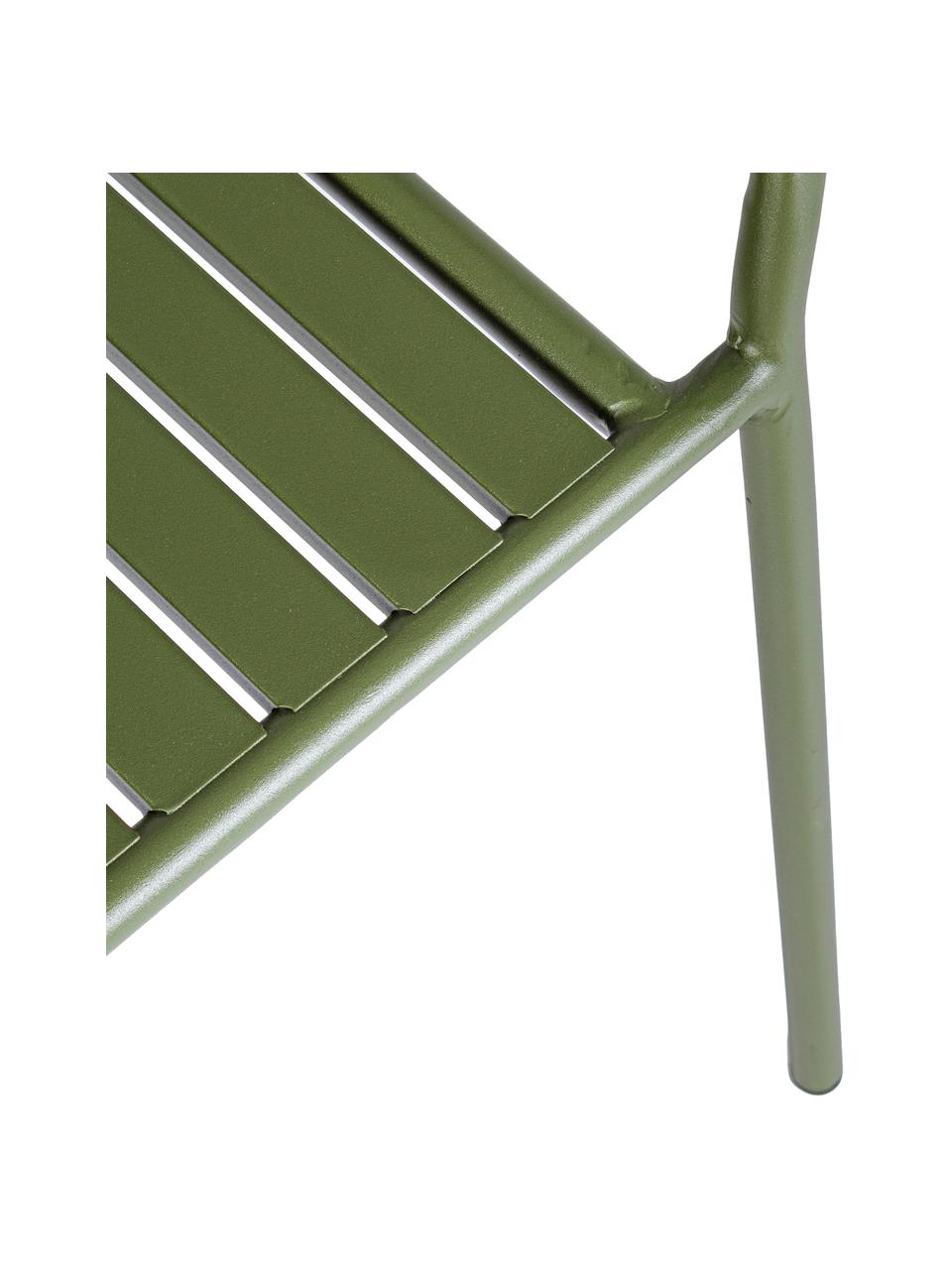 Záhradná lavička z kovu Dalya, Oceľ s práškovým náterom, Zelená, Š 88 x V 51 cm