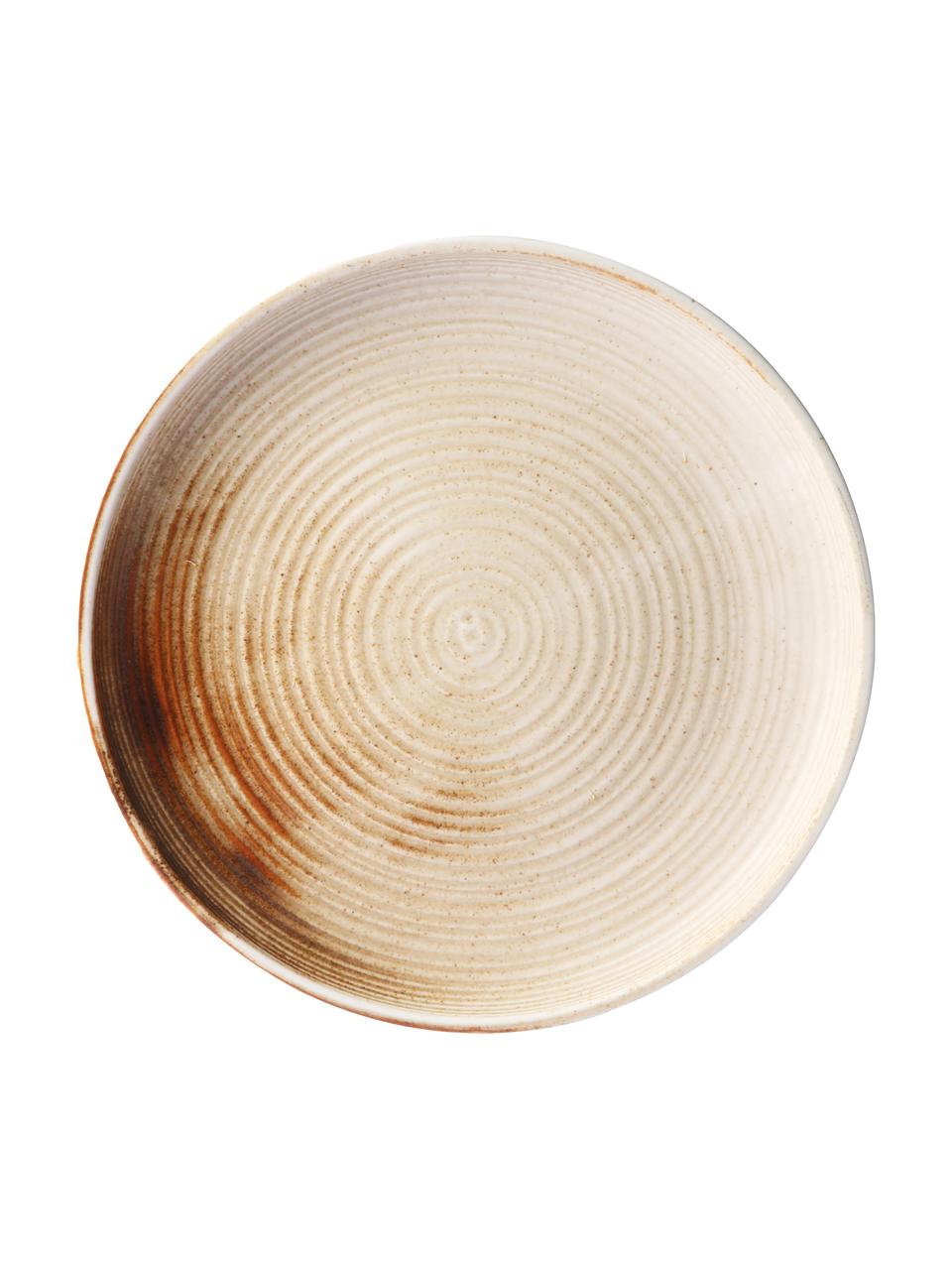 Ručně vyrobený mělký talíř v japonském stylu Yunomi, 2 ks, Odstíny krémové