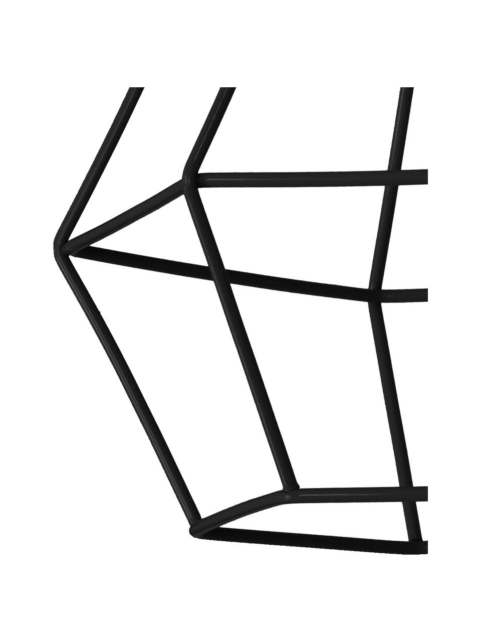 Wandlamp Basket, Gelakt nikkel, Zwart, 25 x 38 cm
