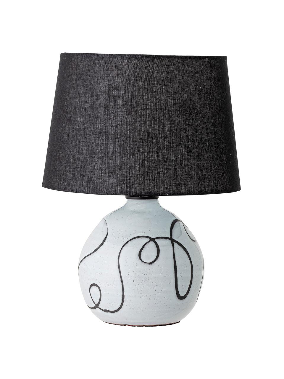 Lampada da tavolo Coany, Paralume: lino, Base della lampada: terracotta, Nero, bianco, Ø 31 x Alt. 40 cm
