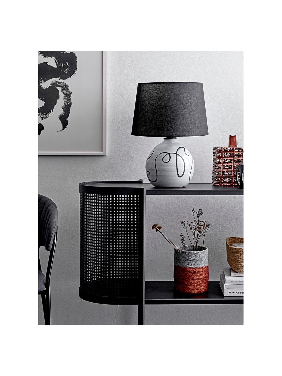 Lampa stołowa z ceramiki Coany, Czarny, biały, Ø 31 x W 40 cm