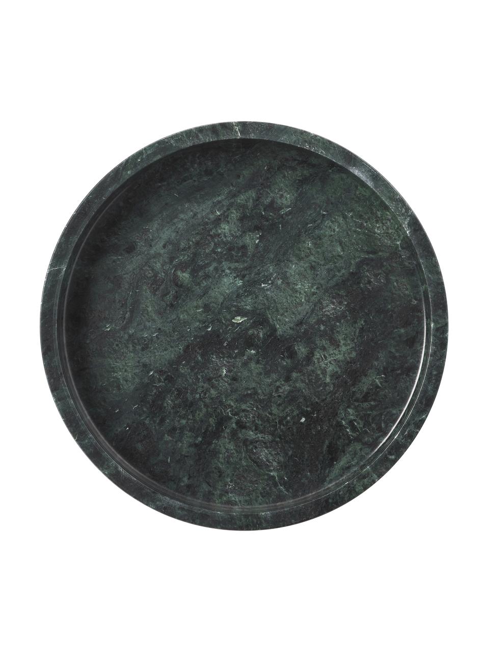 Bandeja redonda decorativa de mármol Venice, Mármol, Mármol verde, Ø 25 cm