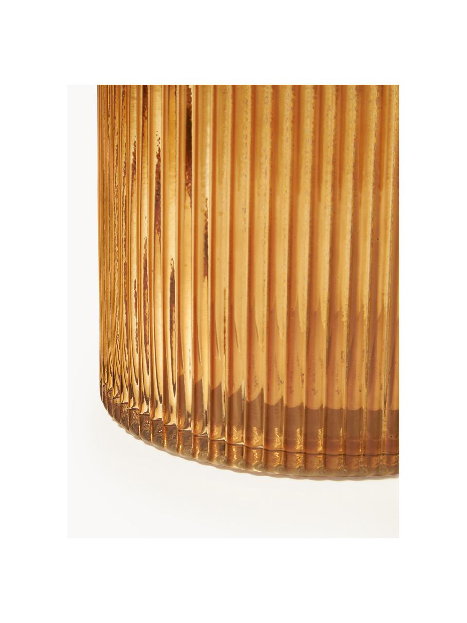 Glas-Vase Lija mit geriffelter Oberfläche, H 30 cm, Glas, Orange, Ø 14 x H 30 cm