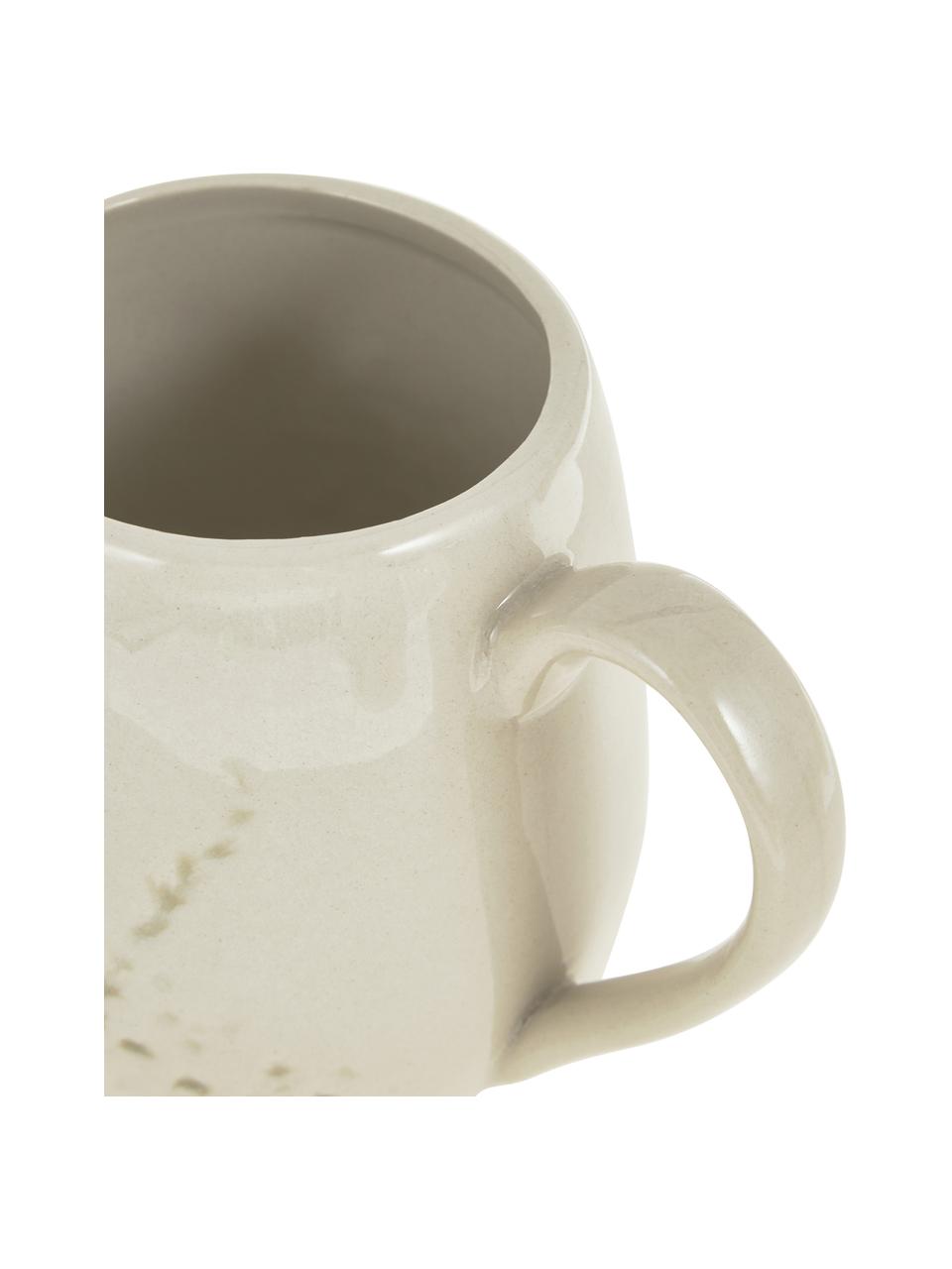 Ručně vyrobený hrnek s motivem trávy Bea, Kamenina, Béžová, Ø 10 x V 11 cm, 400 ml