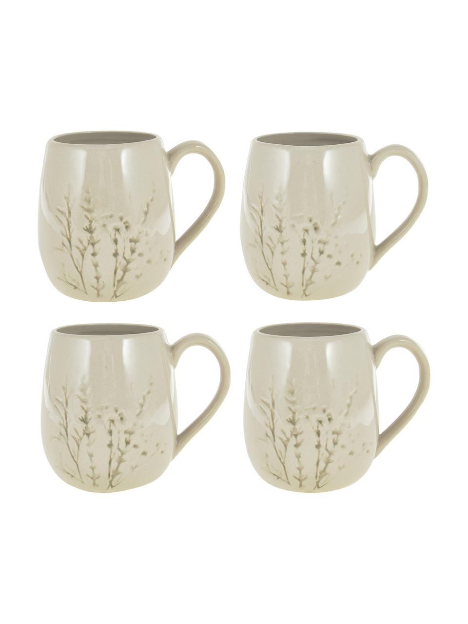 Taza grande artesanal Bea, Gres, Beige, Ø 10 x Al 11 cm, 400 ml