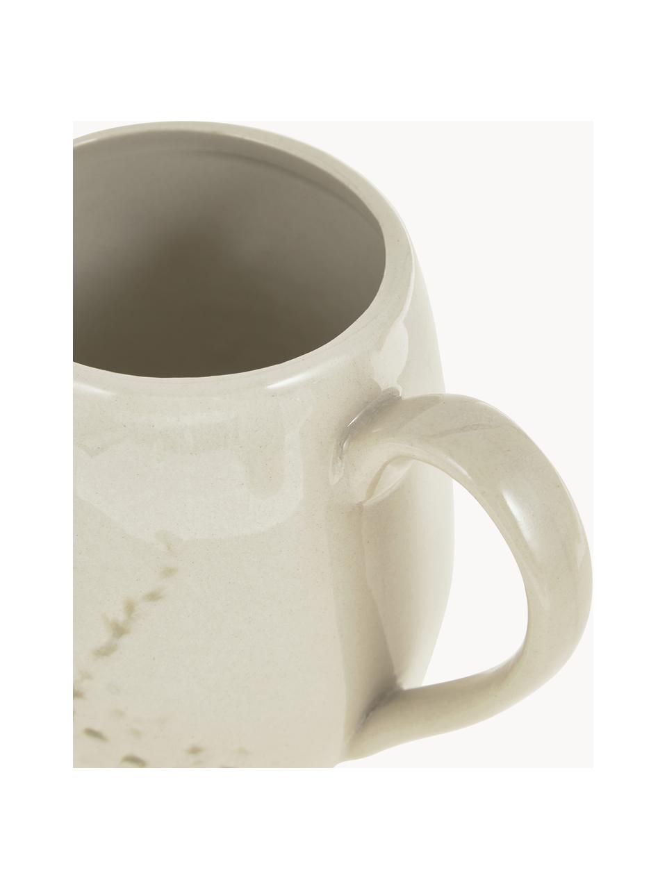 Handgemachte Tasse Bea mit Gräser-Motiv, Steingut, Hellbeige, Ø 10 x H 11 cm, 400 ml