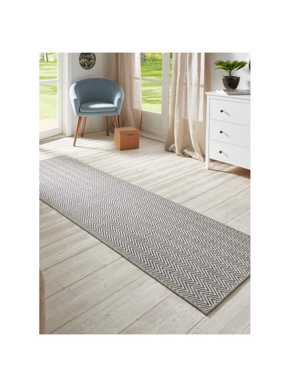 Alfombra de interior/exterior Nature, 100% polipropileno, Gris, blanco, An 80 x L 250 cm