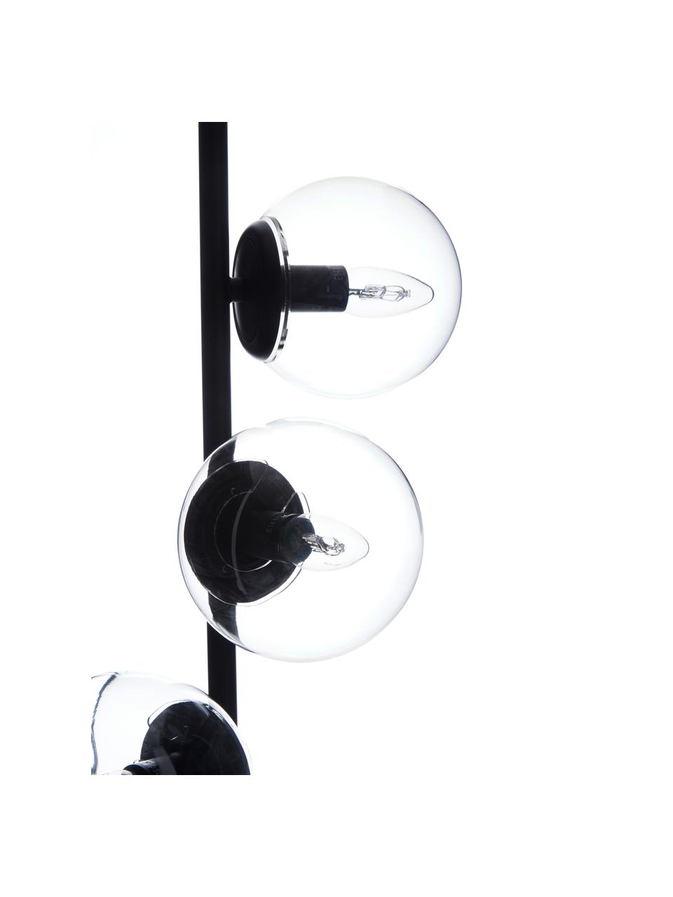 Stehlampe Casey aus Glas, Schwarz, H 170 cm