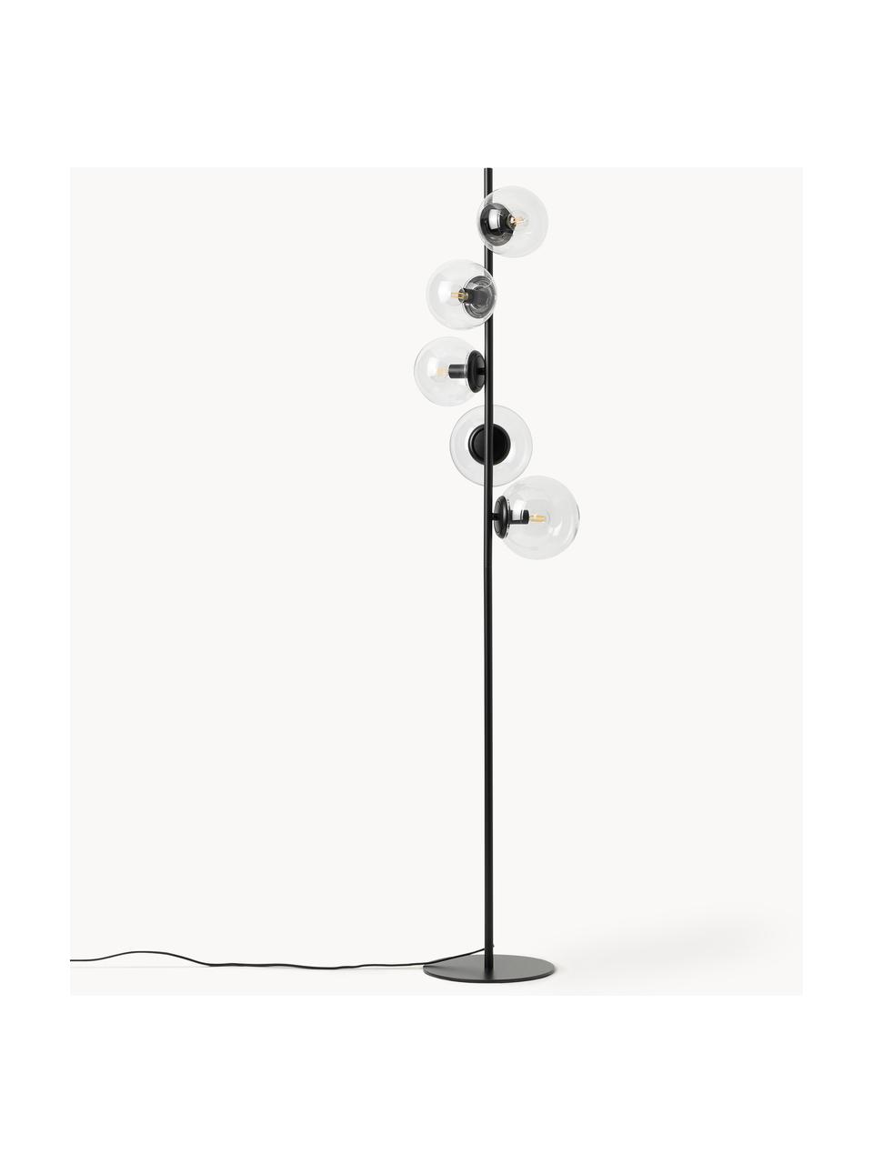 Vloerlamp Casey van glas, Zwart, H 170 cm