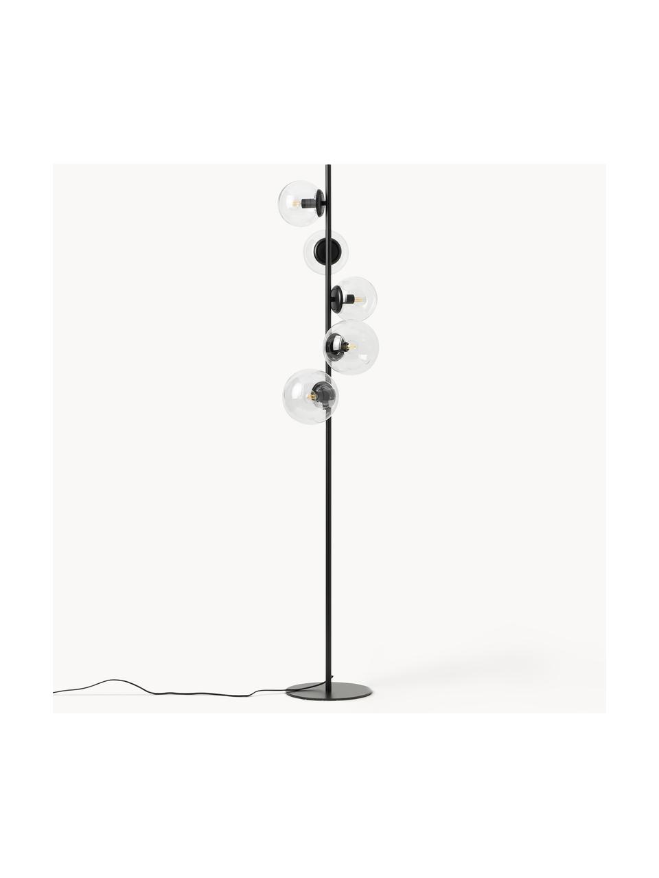 Vloerlamp Casey van glas, Zwart, H 170 cm