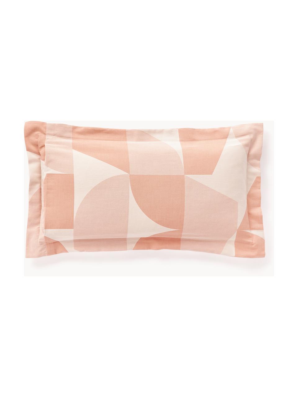 Poszewka na poduszkę z bawełny z lamówką Elinor, Odcienie brzoskwiniowego, S 40 x D 80 cm