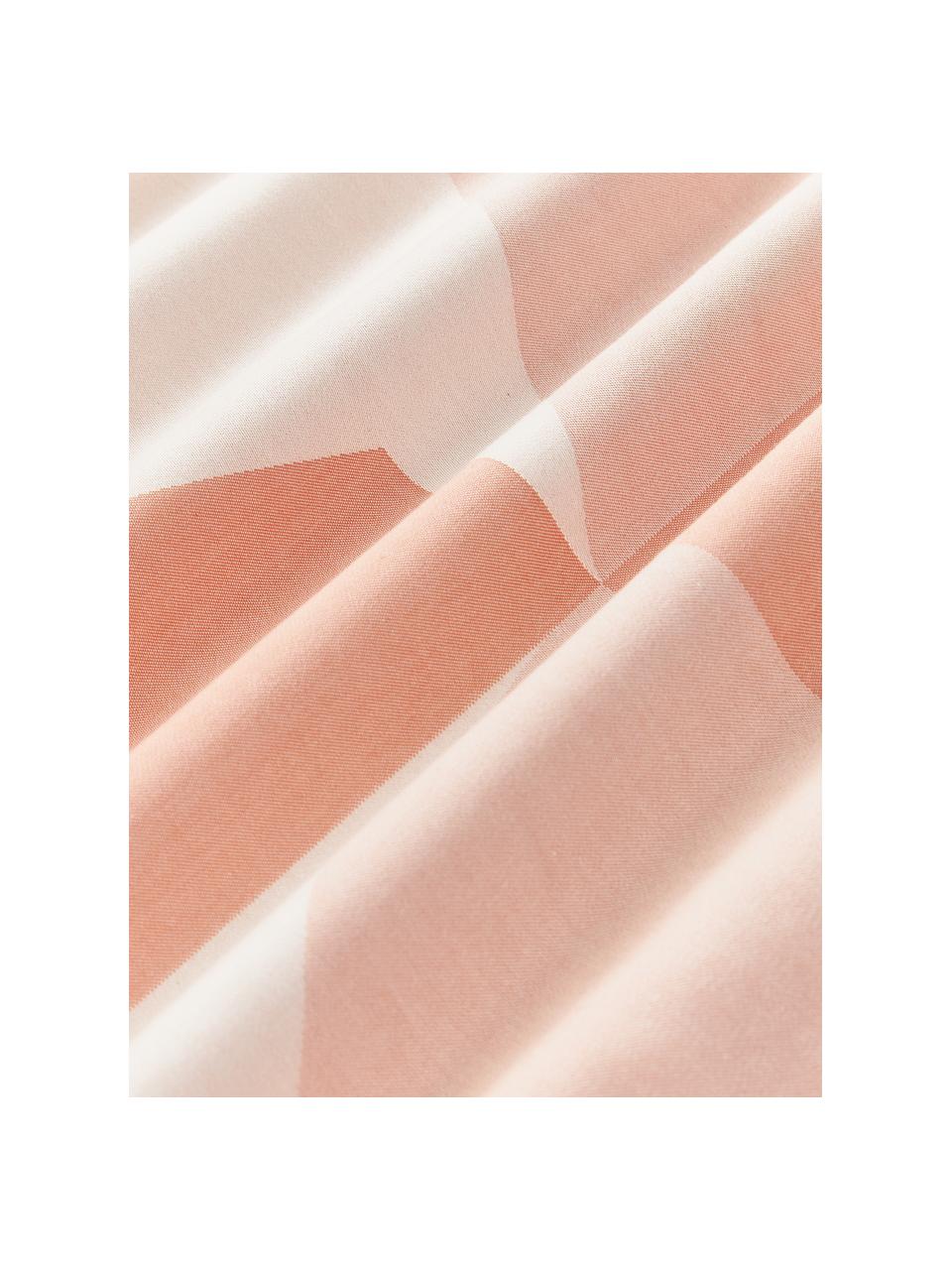 Bavlněný povlak na polštář s geometrickým vzorem Elinor, Broskvové tóny, Š 40 cm, D 80 cm