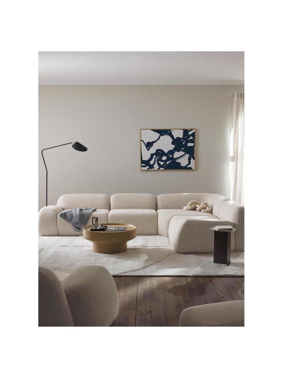 Canapé d'angle modulable 4 places en bouclette Wolke, Bouclette beige clair, larg. 349 x prof. 262 cm