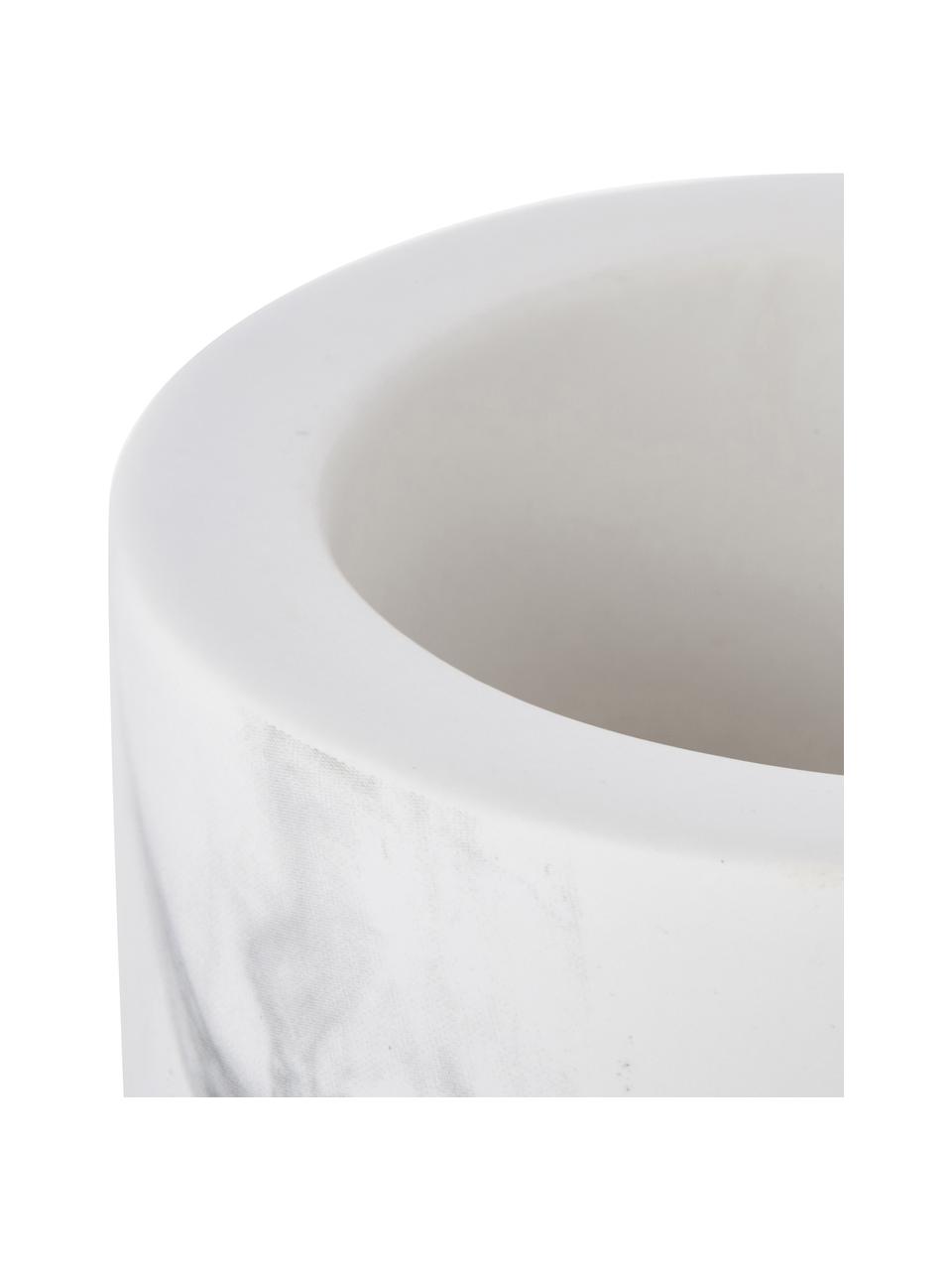 Escobilla de baño Daro, Recipiente: cerámica, Mármol blanco, negro, Ø 10 x Al 43 cm