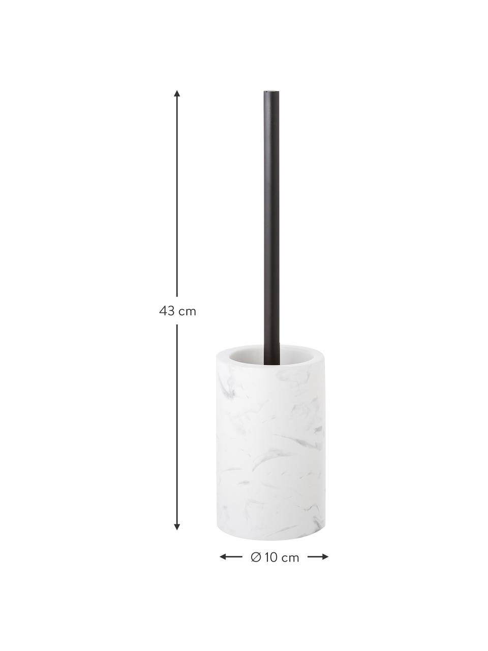 Toilettenbürste Daro mit Keramik-Behälter, Behälter: Keramik, Griff: Metall, beschichtet, Weiß, Schwarz, Ø 10 x H 43 cm