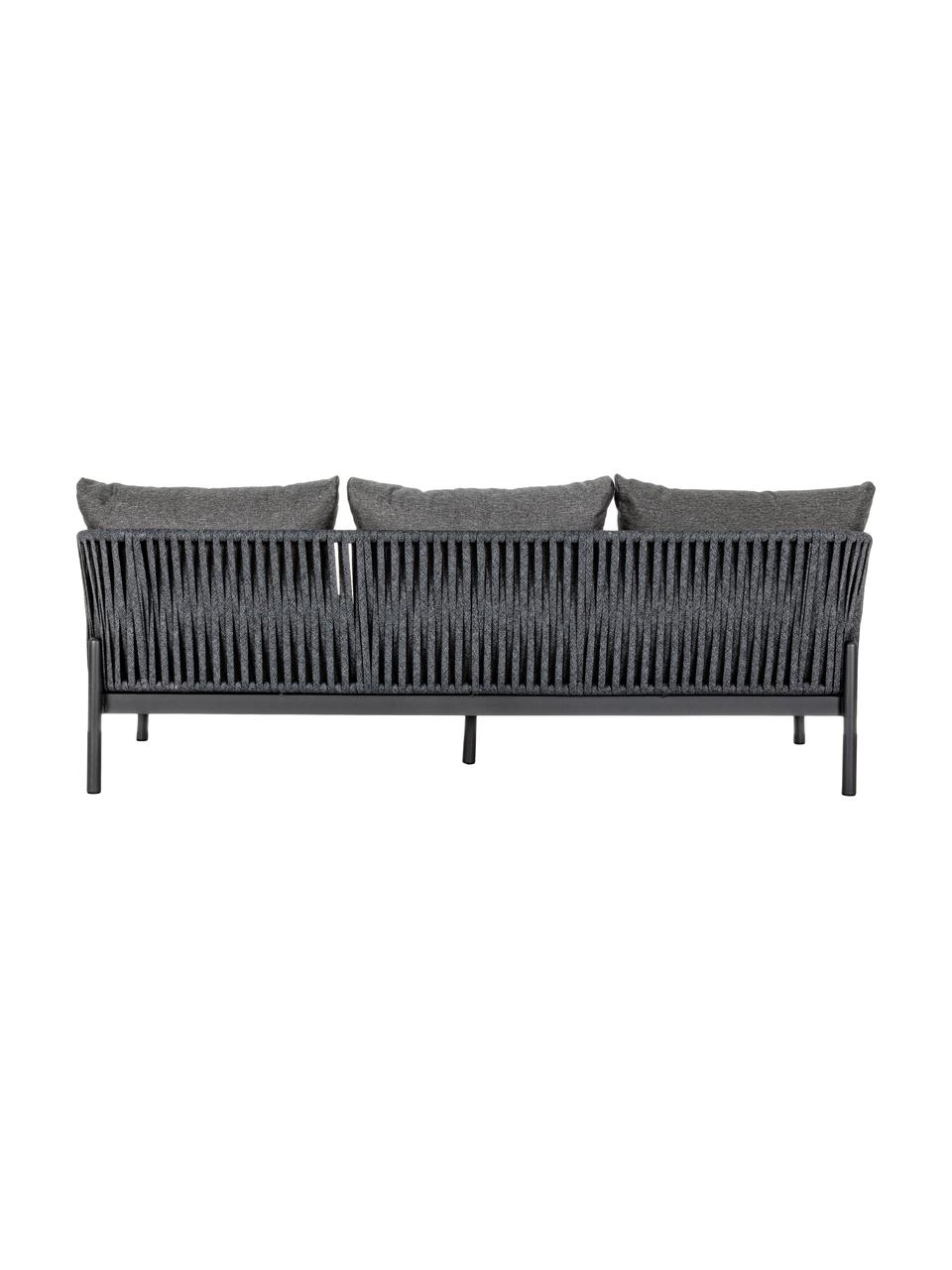 Garten-Loungesofa Florencia (3-Sitzer), Gestell: Aluminium, pulverbeschich, Bezug: Olefin (100% Polypropylen, Anthrazit, B 220 x T 85 cm