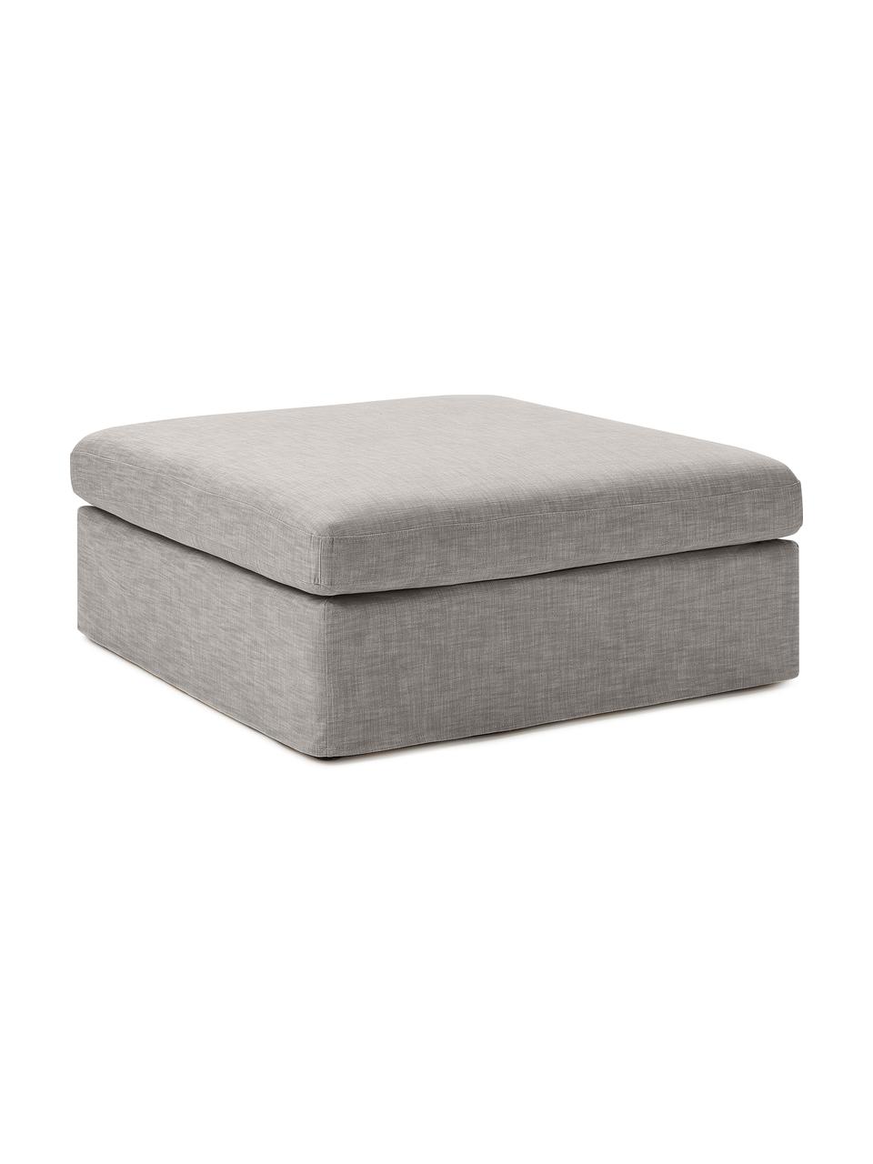 Puf Russell, Tapicerka: 100% bawełna Dzięki tkani, Stelaż: lite drewno sosnowe z cer, Nogi: tworzywo sztuczne, Szara tkanina, S 103 x W 43 cm