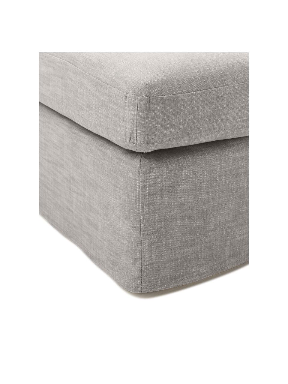 Poggiapiedi da divano Russell, Rivestimento: 100% cotone Con 50.000 ci, Struttura: legno di pino massiccio c, Piedini: plastica, Tessuto grigio, Larg. 103 x Alt. 43 cm
