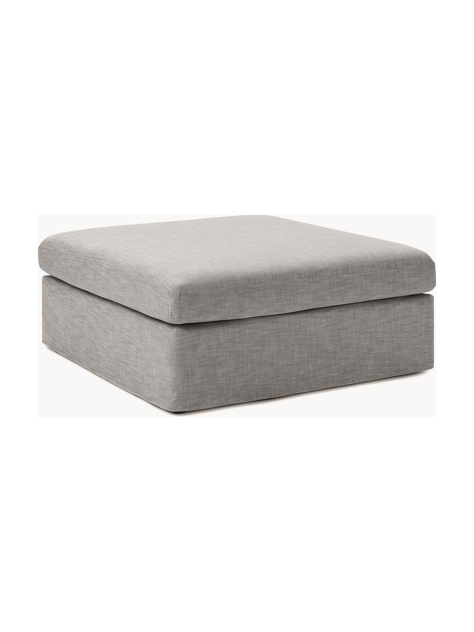 Sofa-Hocker Russell mit abnehmbaren Bezügen, Bezug: 100% Baumwolle Der strapa, Gestell: Massives Kiefernholz, Spe, Füße: Kunststoff Dieses Produkt, Webstoff Grau, B 103 x T 103 cm