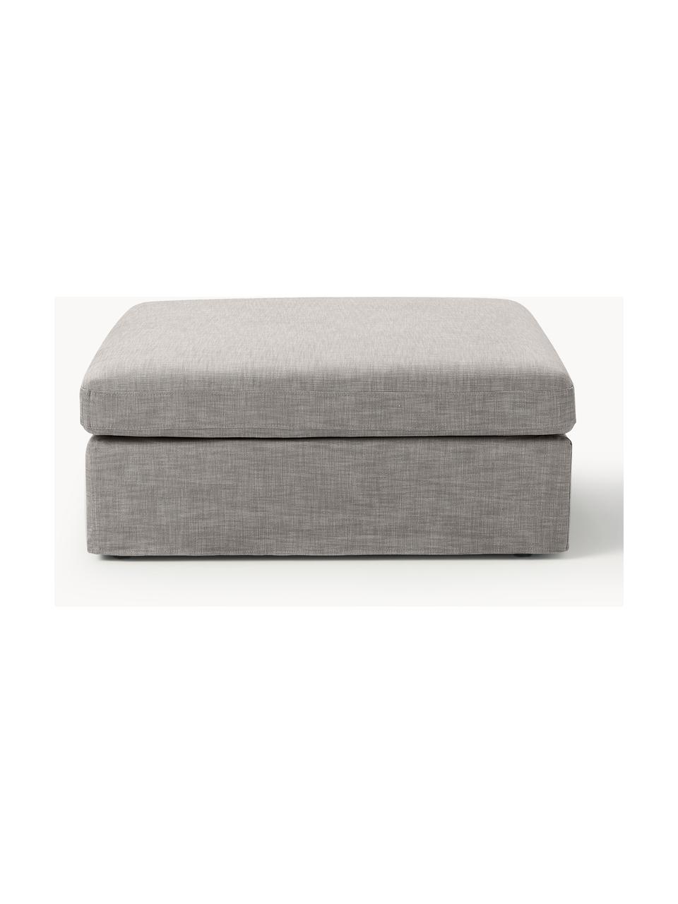 Sofa-Hocker Russell mit abnehmbaren Bezügen, Bezug: 100% Baumwolle Der strapa, Gestell: Massives Kiefernholz, Spe, Füße: Kunststoff Dieses Produkt, Webstoff Grau, B 103 x T 103 cm