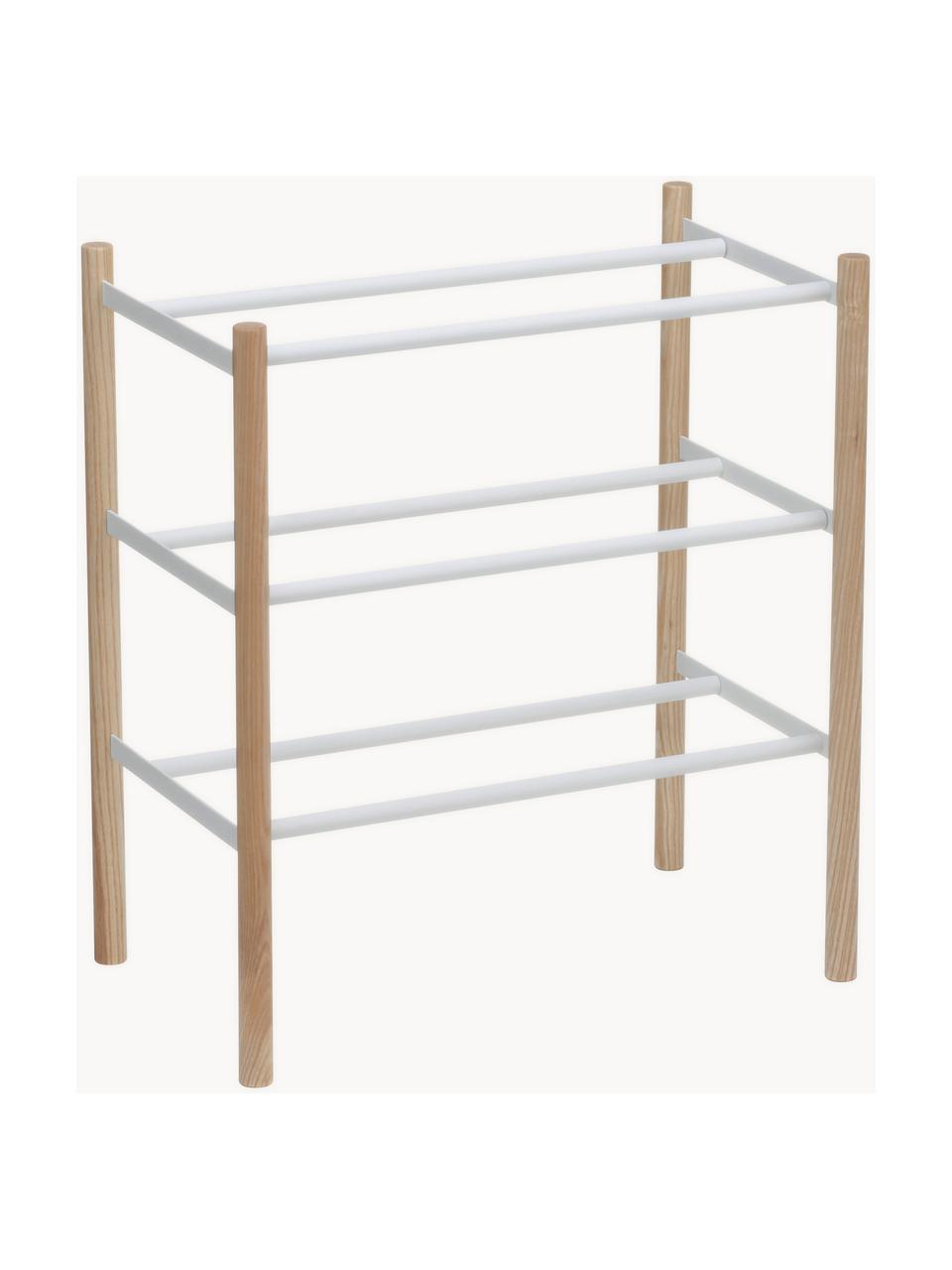 Uitschuifbaar schoenenkast Plain, Frame: hout, Wit, hout, licht, B 41-70 x H 46 cm