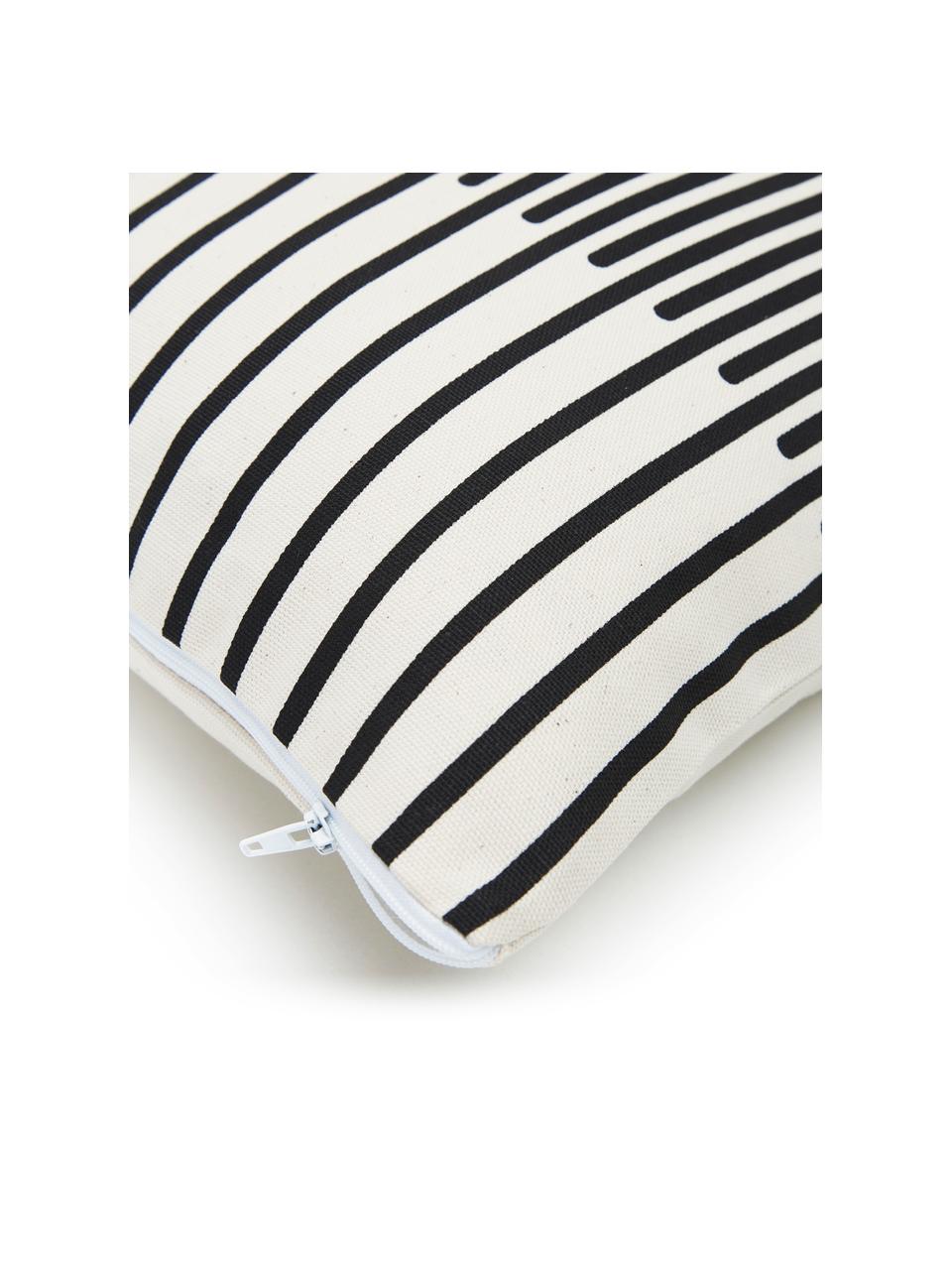 Federa arredo fantasia color nero/bianco crema Zella, 100% cotone, Bianco, nero, Larg. 45 x Lung. 45 cm