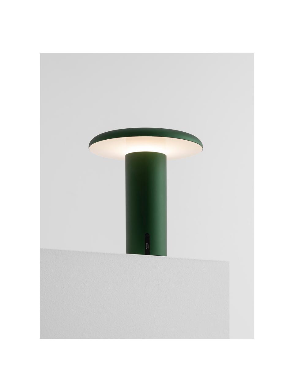 Lampa stołowa LED z funkcją przyciemniania Takku, Metal powlekany, Ciemny zielony, Ø 18 x W 19 cm
