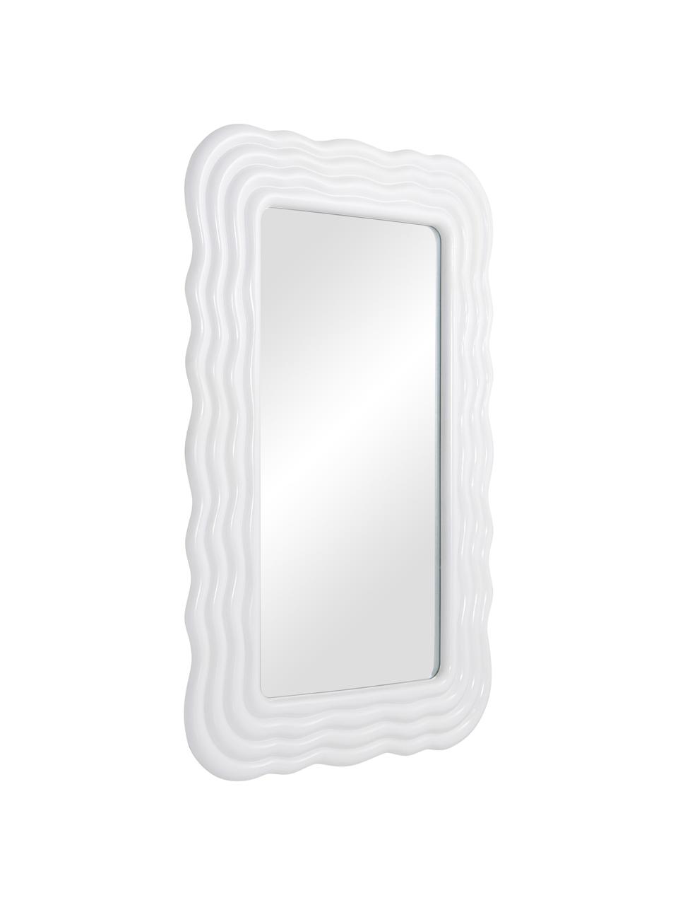 Espejo de pared de plástico Huntington, Espejo: cristal, Blanco, An 50 x Al 80 cm