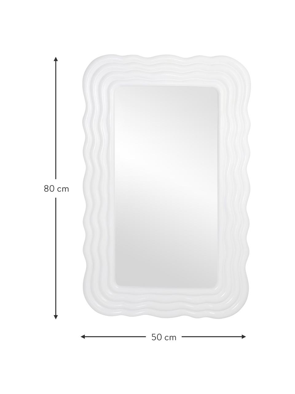 Miroir mural avec cadre tendance Huntington, Blanc, Larg. 50 x haut. 80 cm