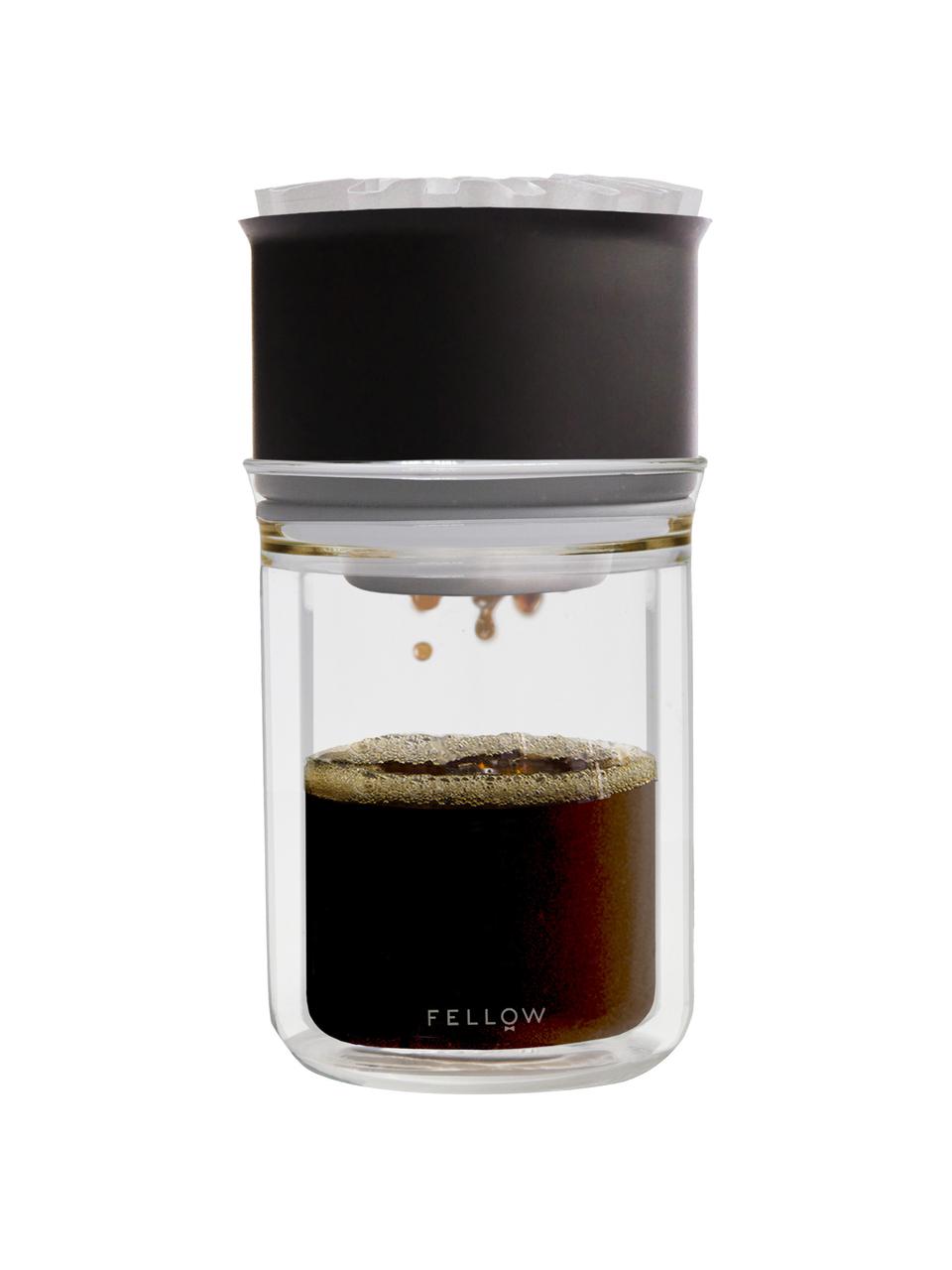 Koffiedruppelaar en lekbekerset Stagg, 2-delig, Beker: glas, Zwart, transparant, Set met verschillende formaten
