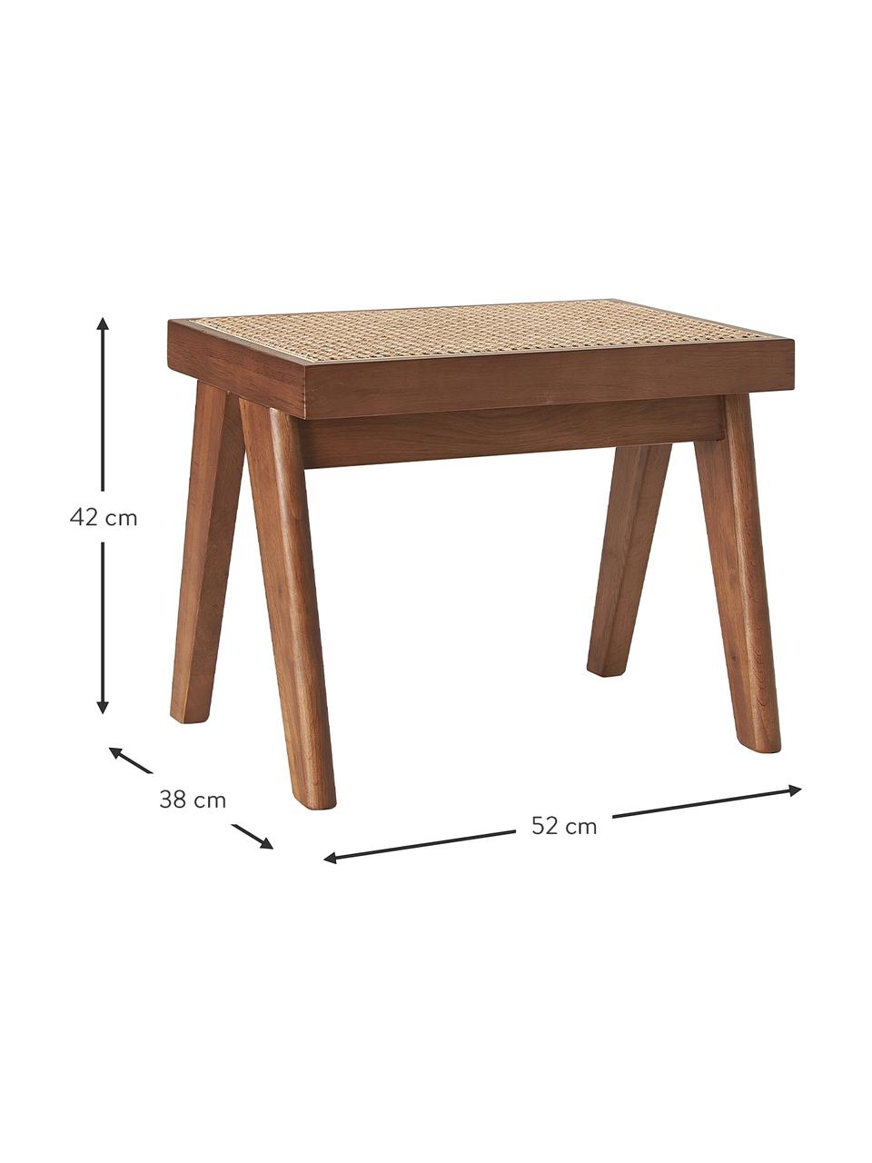 Taburetka s viedenským výpletom Sissi, Ratan, tmavé dubové drevo, Š 52 x V 42 cm