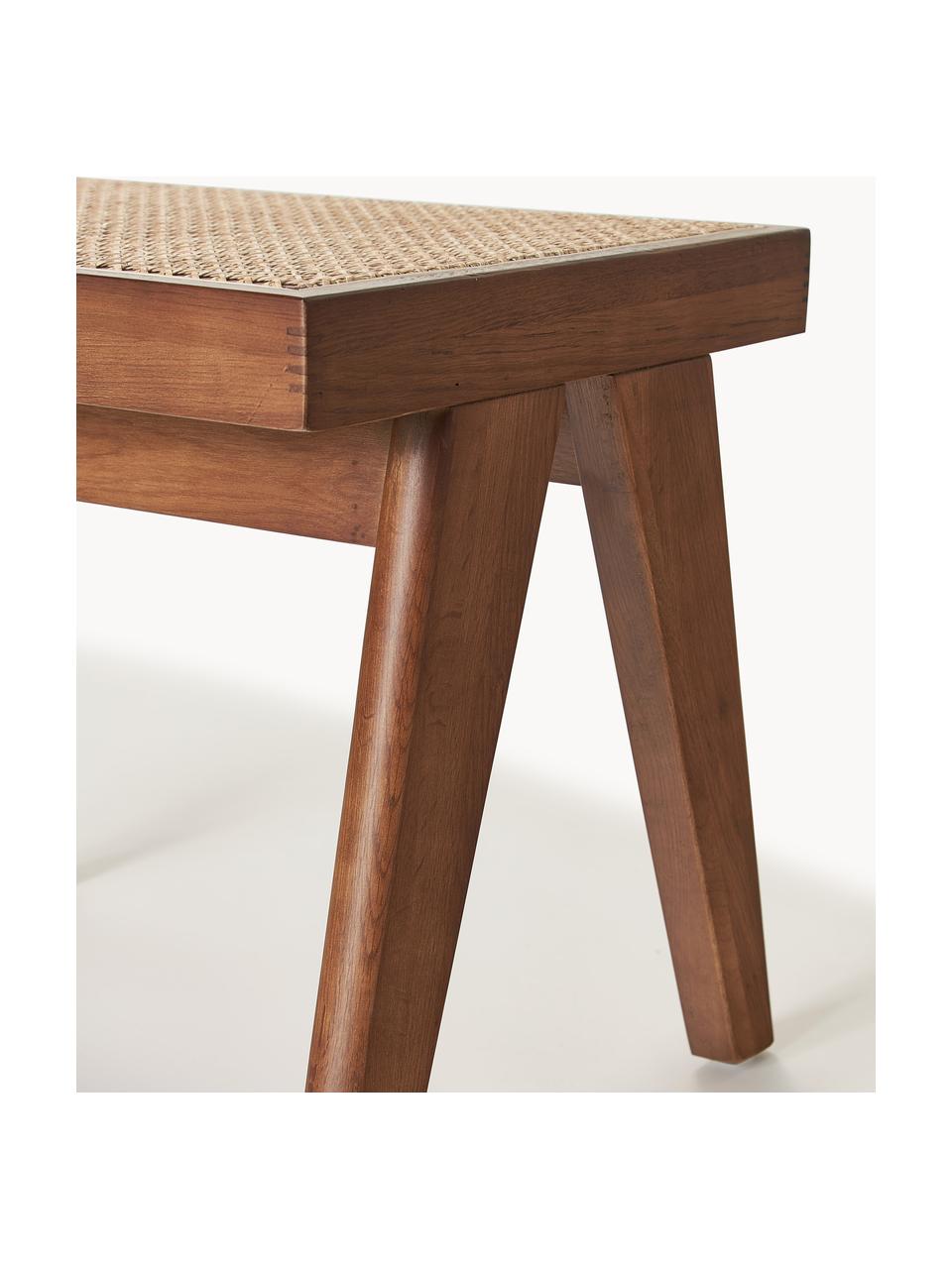 Kruk Sissi met Weens vlechtwerk, Frame: massief eikenhout, Zitvlak: rotan, Rotan, donker eikenhout, B 52 x H 42 cm