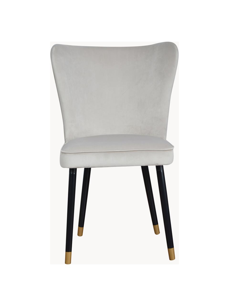Sametová čalouněná židle Monti, Světle šedá, Š 55 cm, H 66 cm