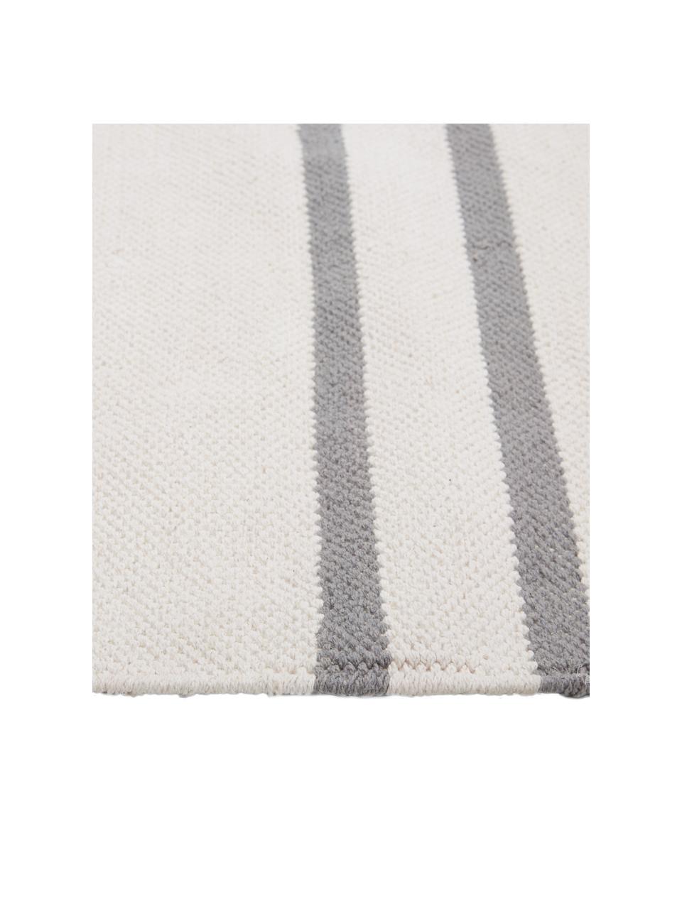 Na plocho tkaný bavlněný koberec s grafickým vzorem Georgio, Šedá, béžová, růžová
